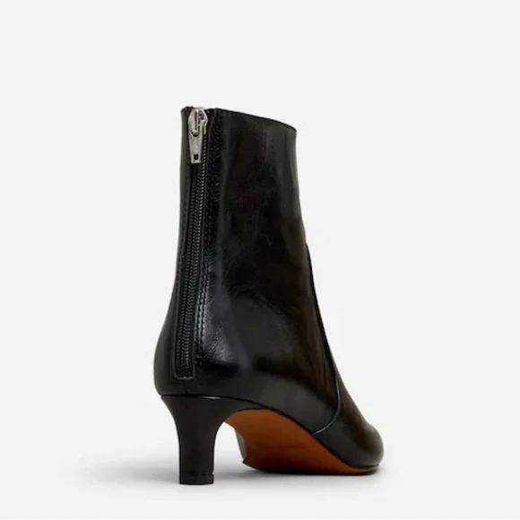 Madewell Black leather kitten heeled ankle Boots - size 8 NWOB - Picture 4 of 7